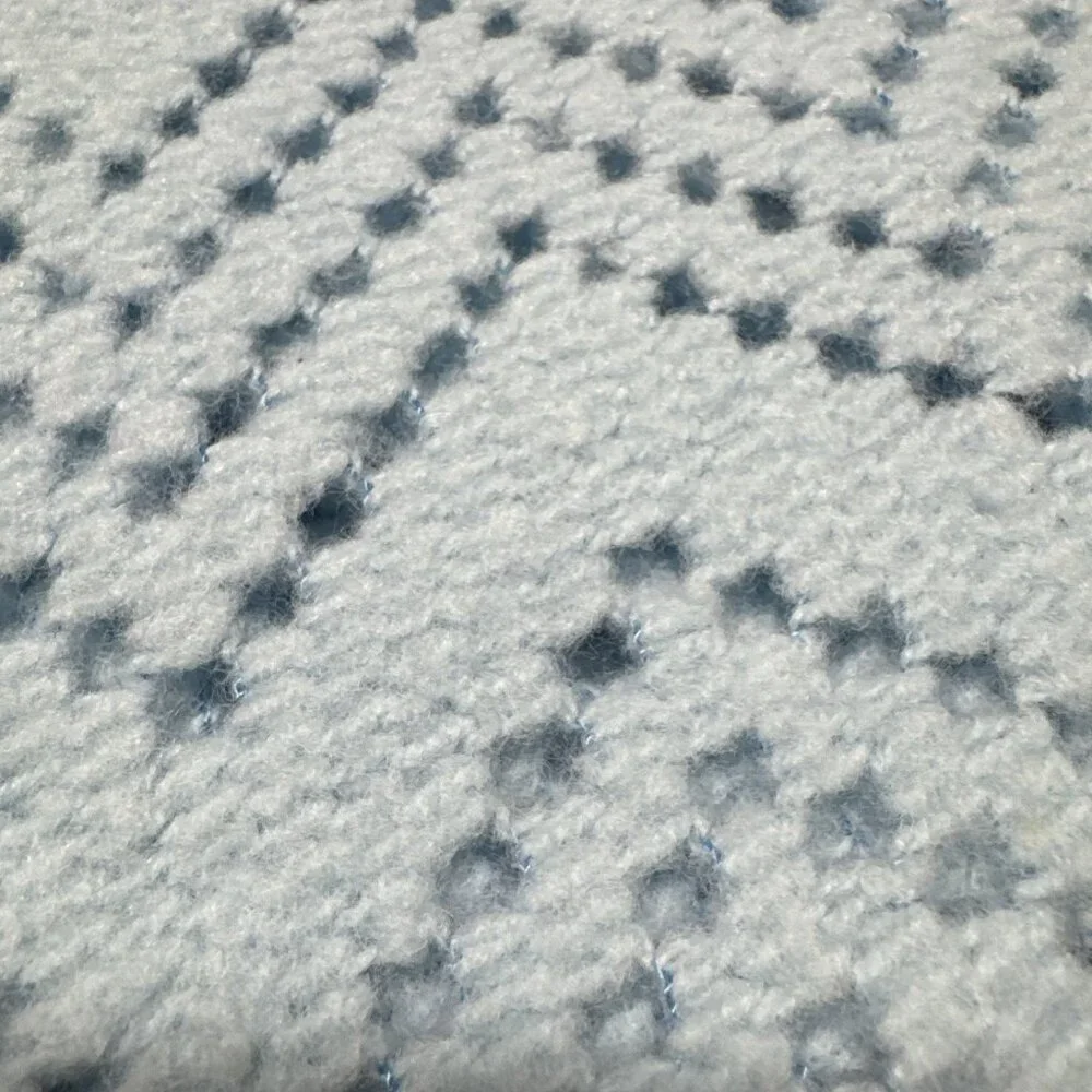 Vintage Moonweave Scotland Blue Cellular Blue Blanket Satin Trim‎  Acrylic 70x88